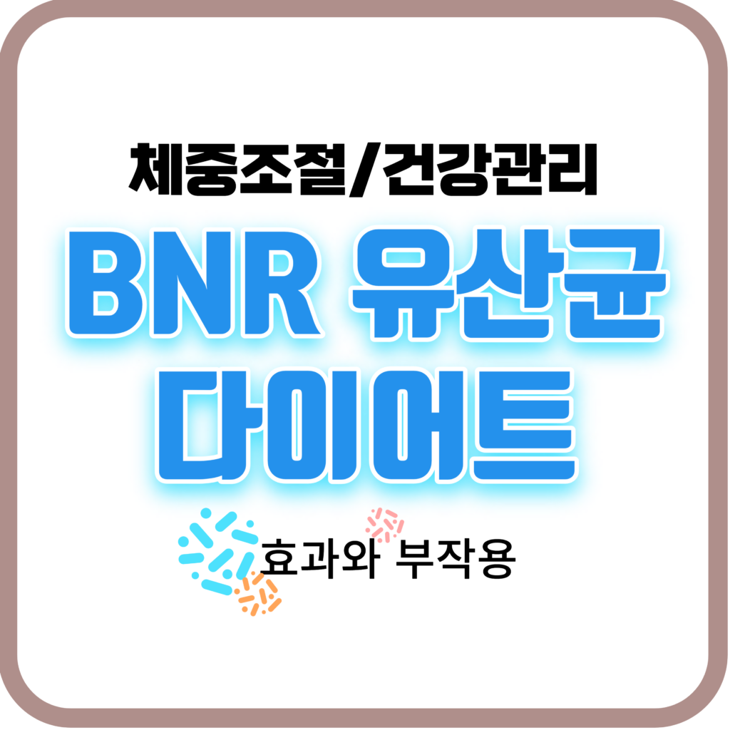 BNR17 유산균 다이어트 효과와 체중조절 및 건강관리 방법